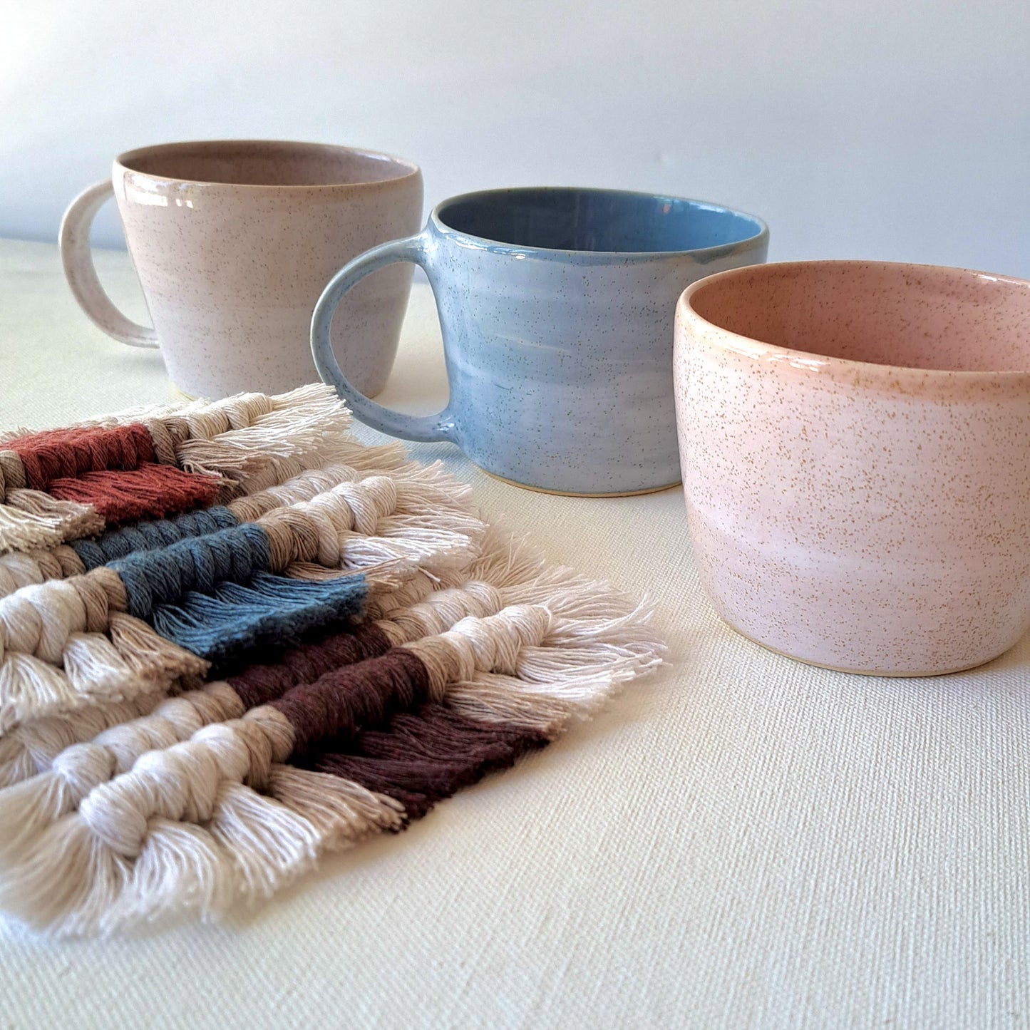Family Set of Mugs & Coasters